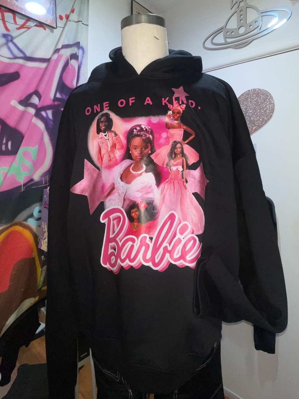 Barbie One Of A Kind Graphic Oversized Hoody BooHoo X Mattel Sz 22 // 3XL NEW